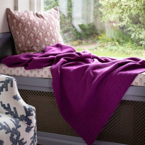 Brodie Purple Cashmere Blanket