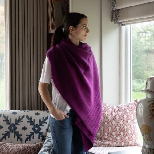 Beauly Heather purple cashmere blanket wrap