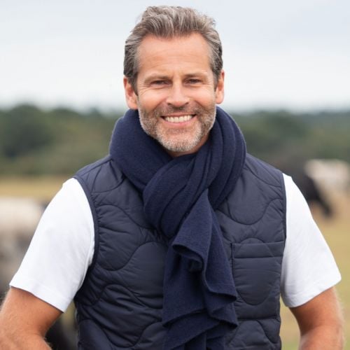 Mens navy blue Cashmere wrap