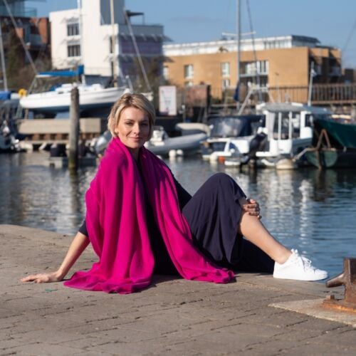 Cassis Pink Cashmere Wrap