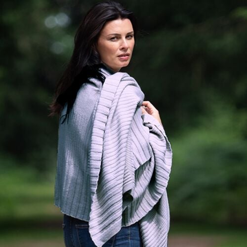 Cathedral Fog Grey Cashmere Blanket Wrap