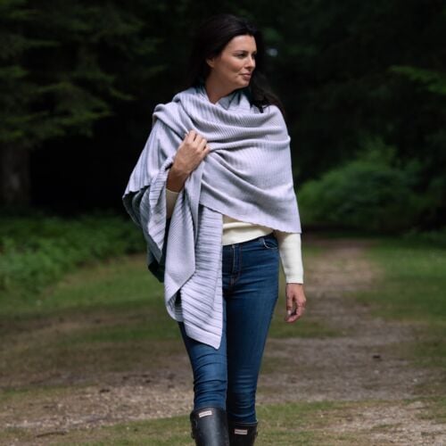 Cathedral Fog Grey Cashmere Blanket Wrap
