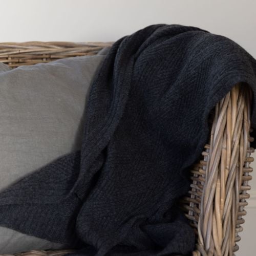 Chiltern Charcoal Cashmere Blanket