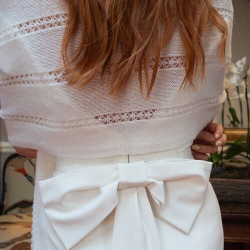 Clicquot White Cashmere Wedding Wrap