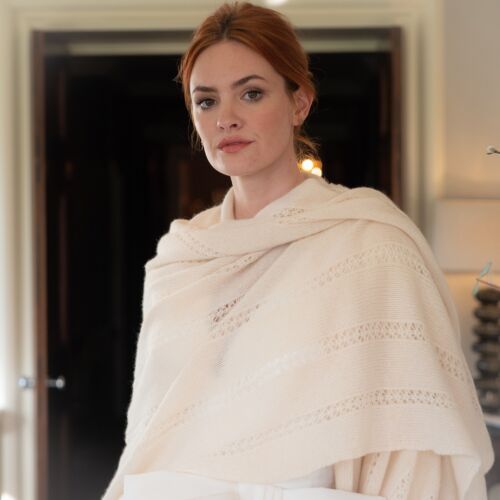 Clicquot Ivory Cashmere Wrap