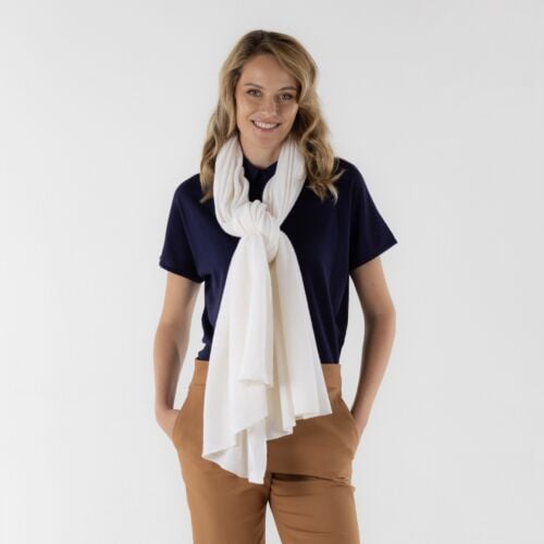 Coco White Cashmere Wrap