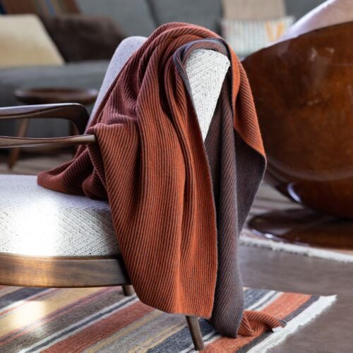 Cove Orange Cashmere Blanket Throw