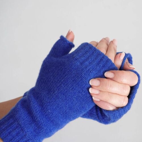 Braemar Persian Blue Cashmere Wrist Warmers