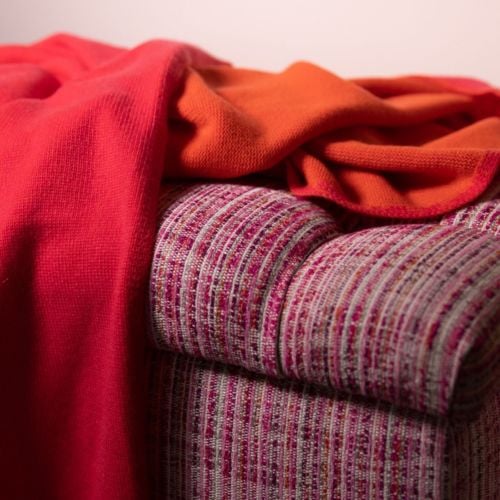 Elgin Pink/Orange Cashmere Blanket 