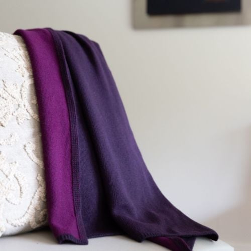 Elgin Purple Cashmere Blanket