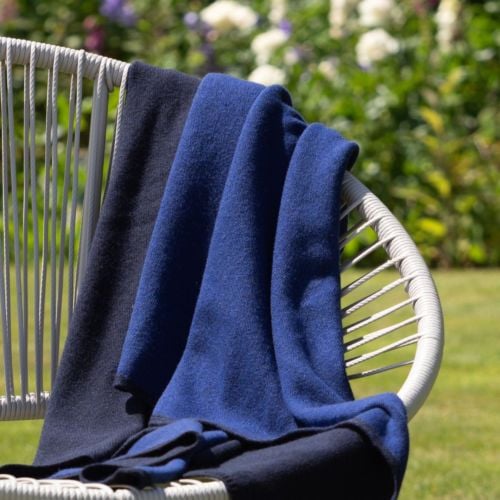 Elgin Blue Cashmere Blanket