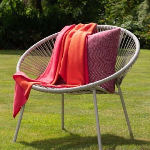 Elgin Pink/Orange Cashmere Blanket 