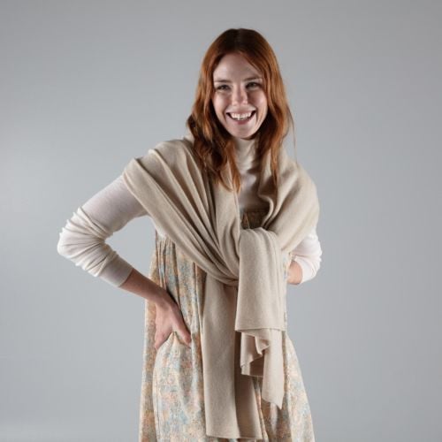 Hampshire Cream Cashmere Wrap 