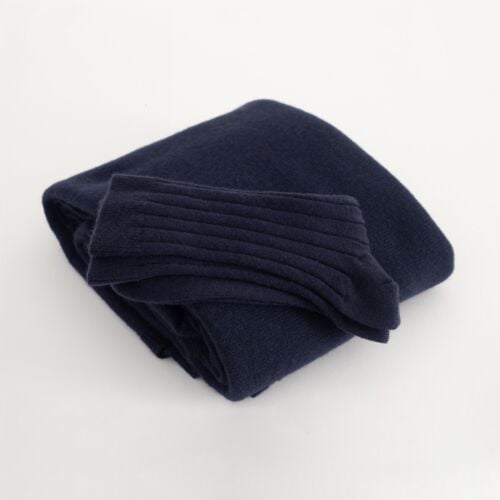 Winter Heron Men's Navy Cashmere Scarf and Bed Socks