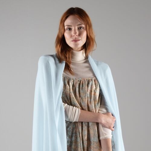 Ice Blue Cashmere Wrap