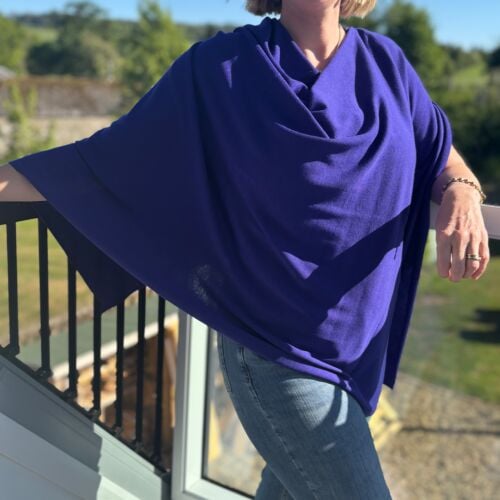 Teviot Indigo Purple Merino Poncho