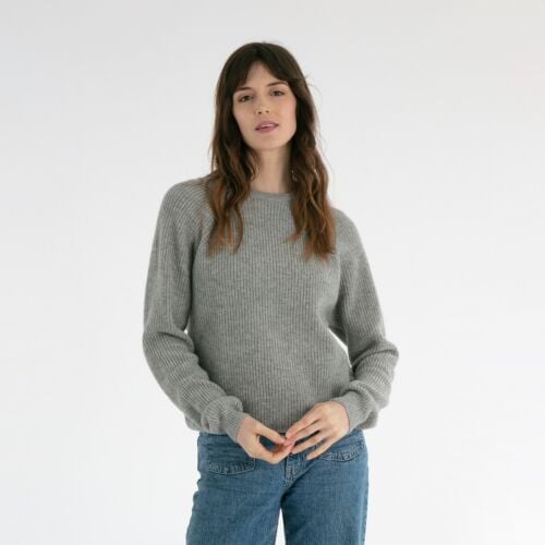 Cashmere Ribbed Sweater Grey