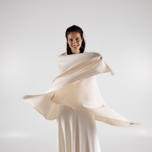 Laurent Cream Cashmere Wedding Wrap