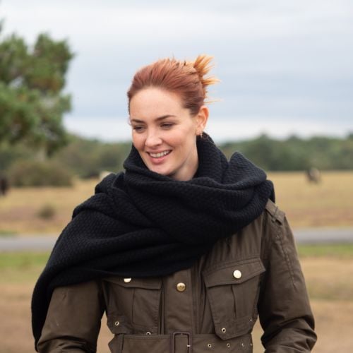 Maeve Black Cashmere Blanket Wrap