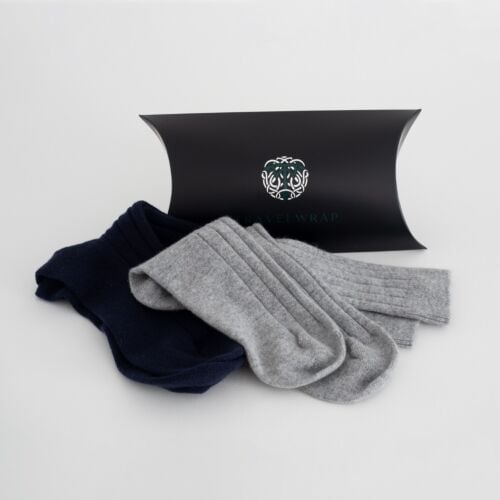 Toasty Men's Navy/Grey Cashmere Socks Set