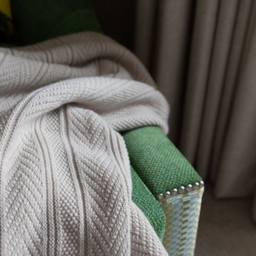 Moorland Oatmeal Cashmere Blanket