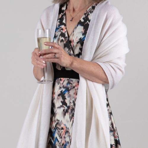 Coco White Cashmere Wrap