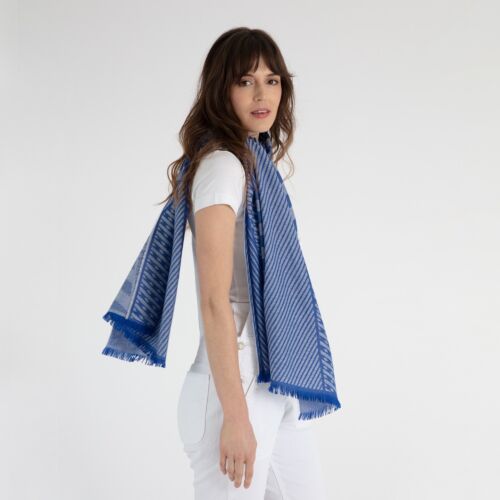 Mull Blue Woven Cashmere Scarf