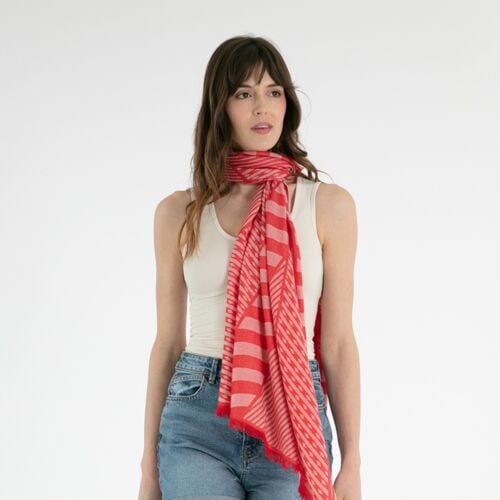 Mull Red Woven Cashmere Scarf