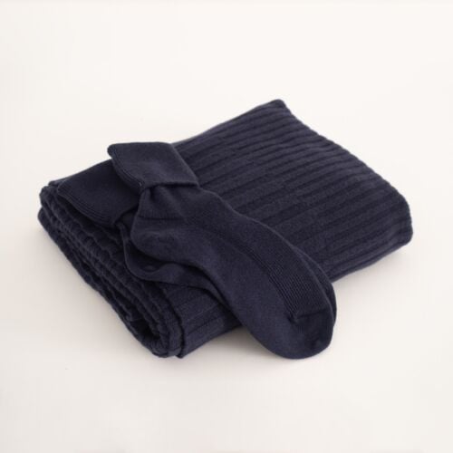 Highland Hideaway Women's Navy Cashmere Blanket and Lounge Socks