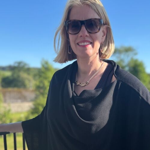 Teviot Black Merino Poncho