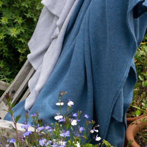 New Forest Blue Cashmere Blanket