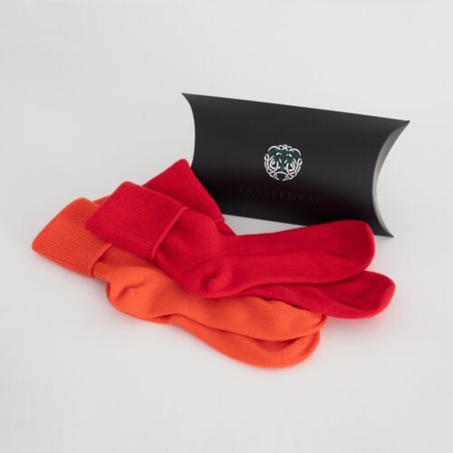 Toasty Women's Red/Orange Cashmere Socks Set