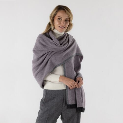 Osprey Grey/Pink Cashmere Wrap