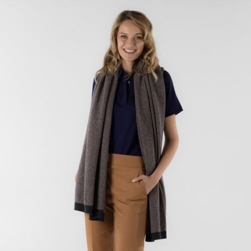 Osprey Navy/Camel Cashmere Wrap