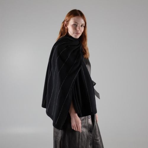 Parallel Noir Black cashmere wrap
