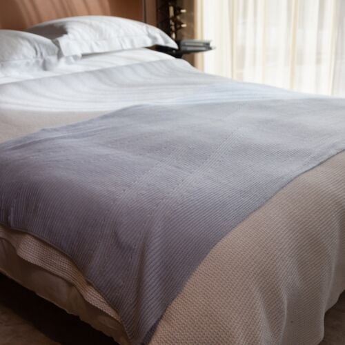 Portree Pale Blue Cashmere Blanket