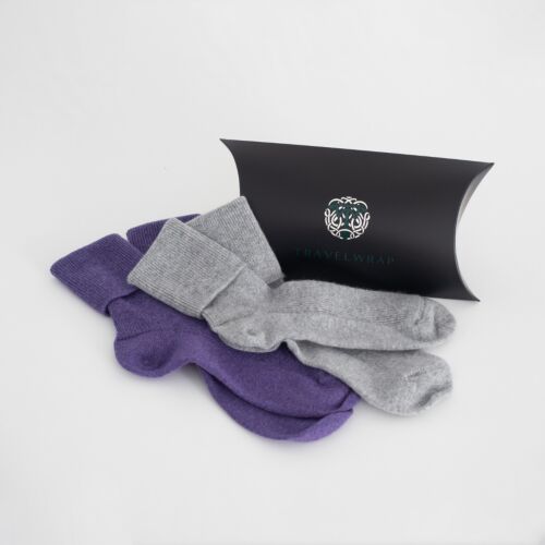 Toasty Women's Purple/Grey Cashmere Socks Set