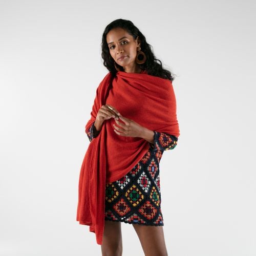  Saffron Orange Cashmere Wrap