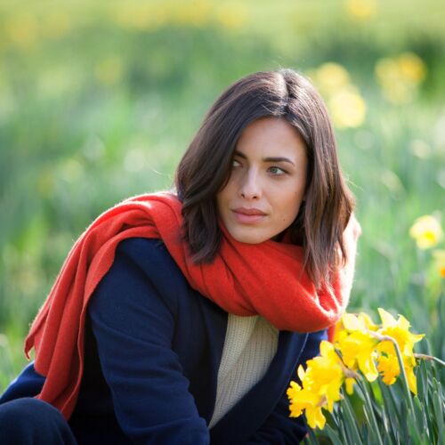  Saffron Orange Cashmere Wrap