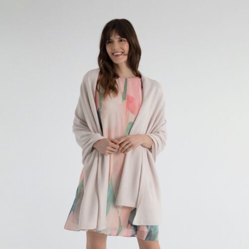 Shimmer Pale Pink Cashmere Wrap