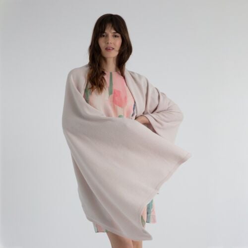 Shimmer Pale Pink Cashmere Wrap