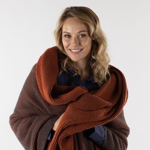 Shore Orange Cashmere Blanket Wrap