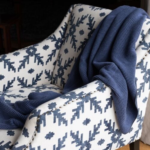 Cove Blue Cashmere Blanket Throw