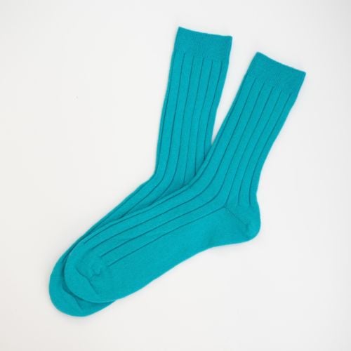 Men's Turquoise Cashmere Bed Socks