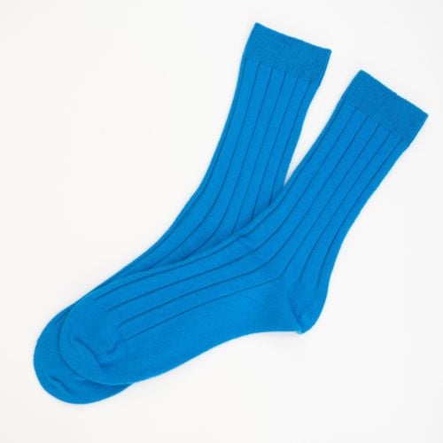 Men's China Blue Cashmere Bed Socks