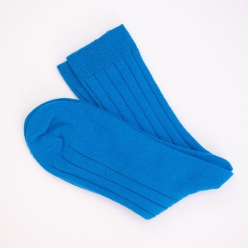 Men's China Blue Cashmere Bed Socks