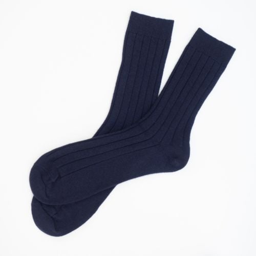 Men's Navy Blue Cashmere Bed Socks