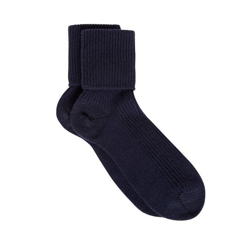 Women’s Navy Blue Cashmere Bed Socks