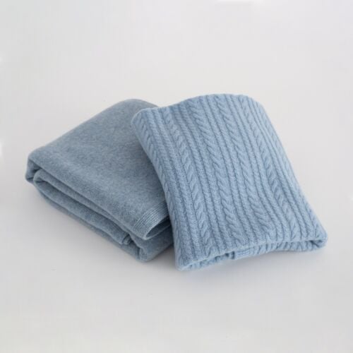 Stork Blue Cashmere Baby Blanket and Feeding Shawl