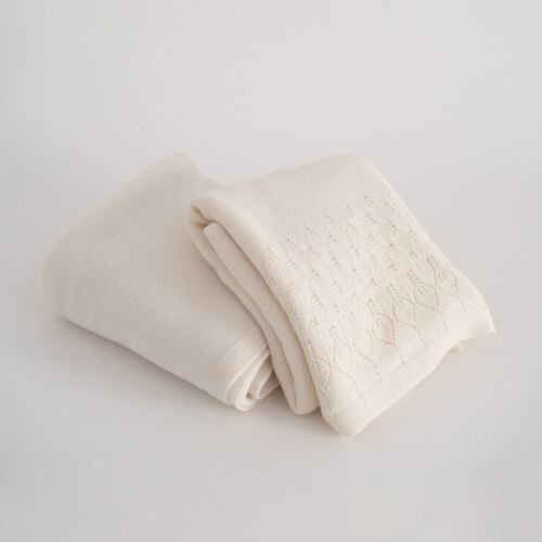 Stork Cream Cashmere Baby Blanket Feeding Shawl